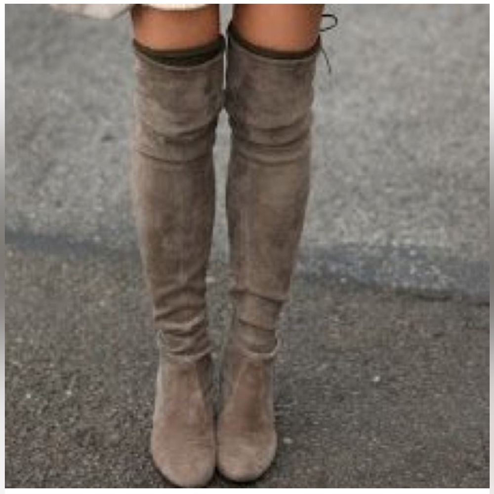 Catherine Malandrino MORCHA OVER-THE-KNEE thigh high BOOTS IN TAUPE